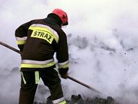 strażak pożar dym