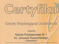 certyfikat szkoła podstawowa nr 1