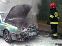 auto pożar piastów