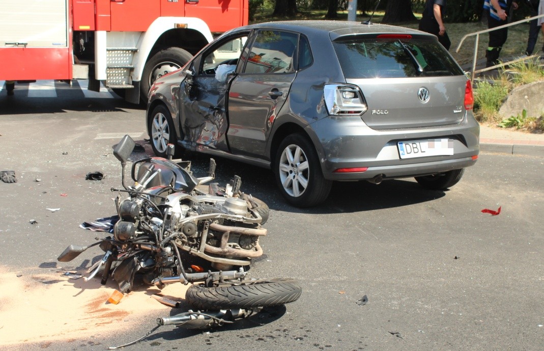 motocykl zderzenie