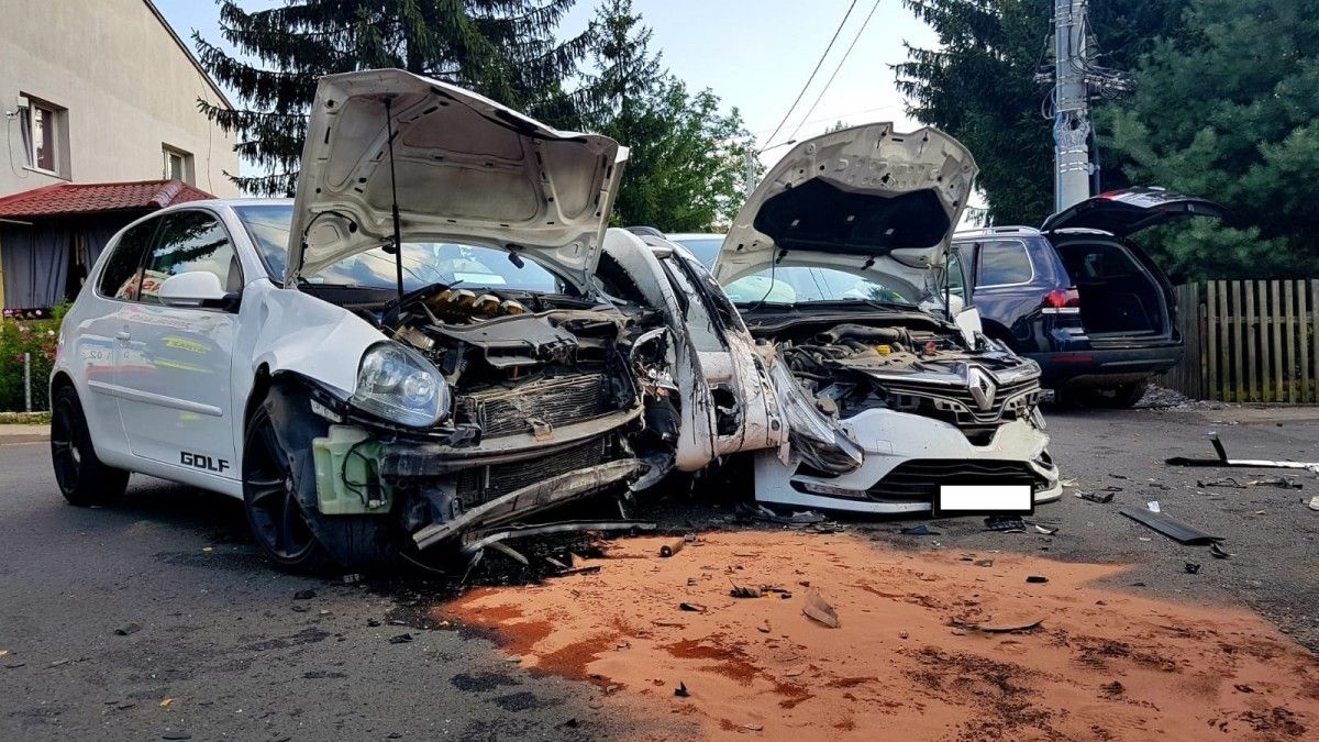 wrak auto zderzenie