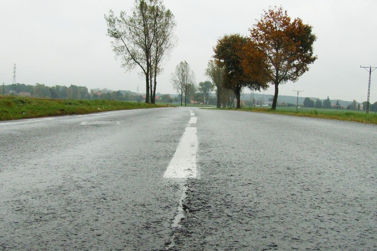 droga deszcz lód
