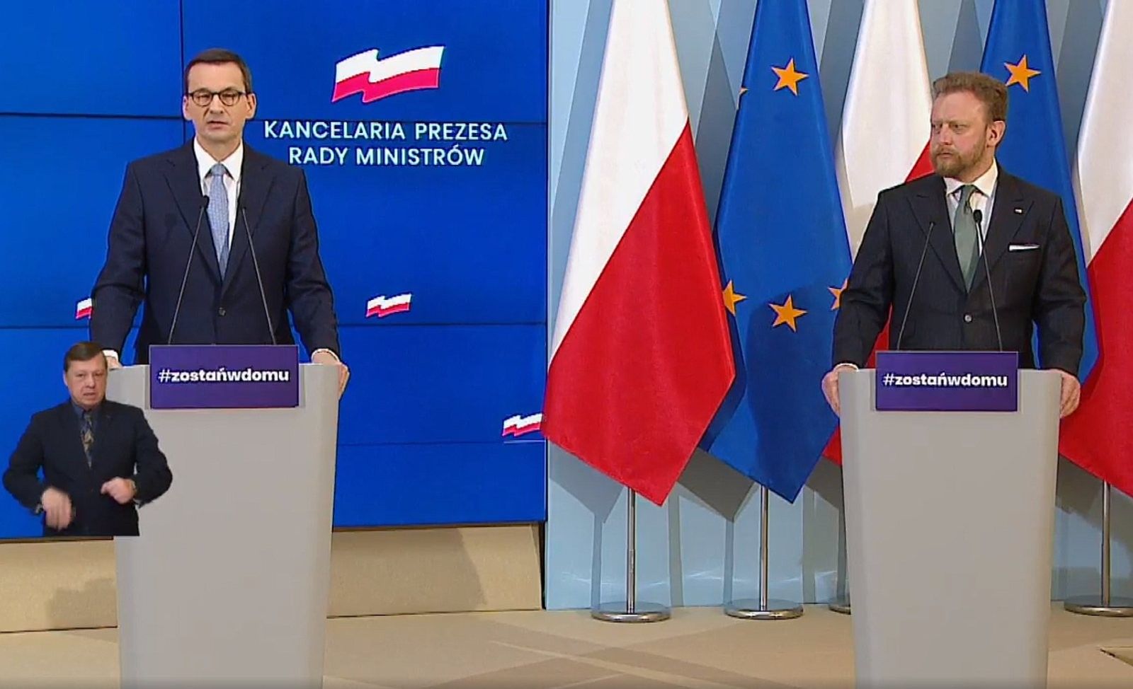 premier mateusz morawiecki minister łukasz szumowski