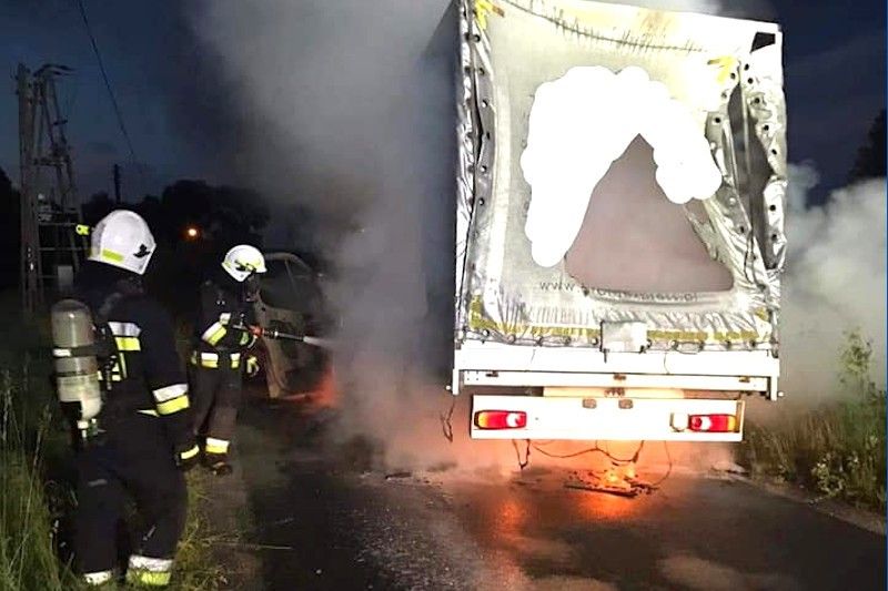 pożar auto wrak