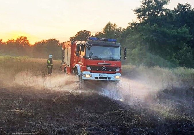 pożar łąka nieużytki