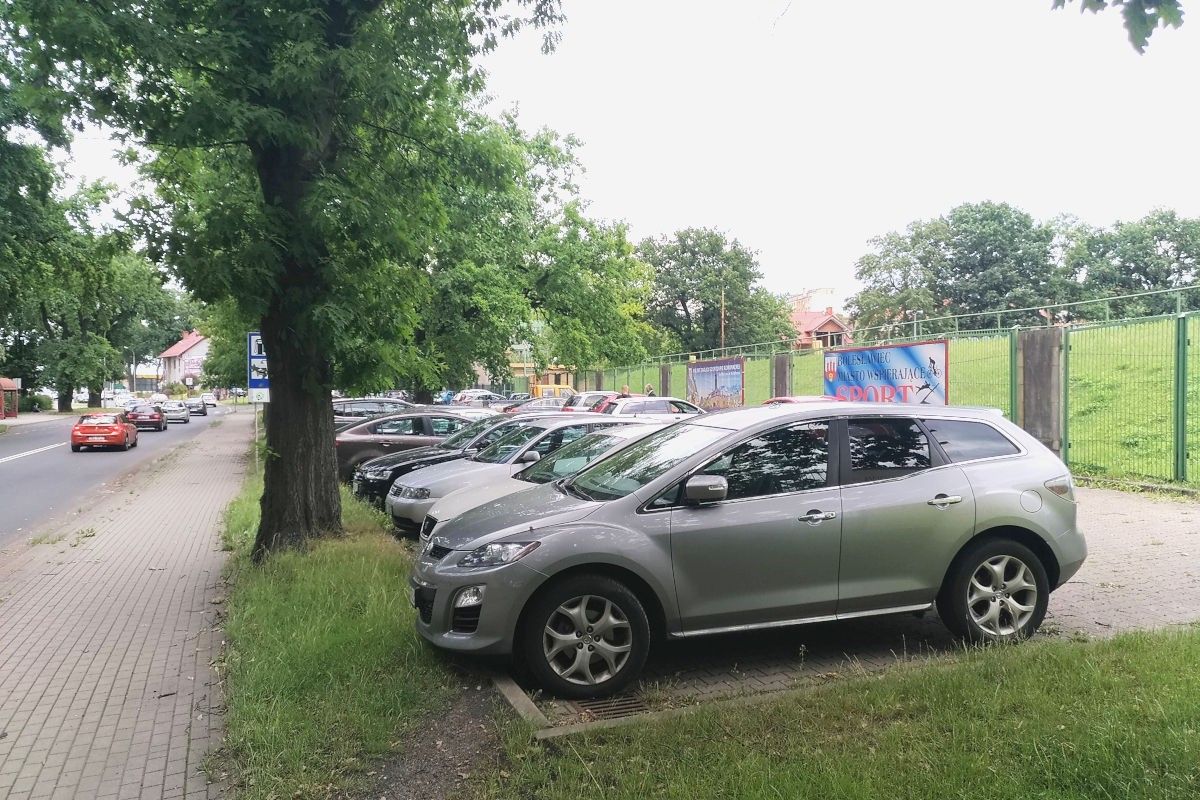 stadion parking samochody