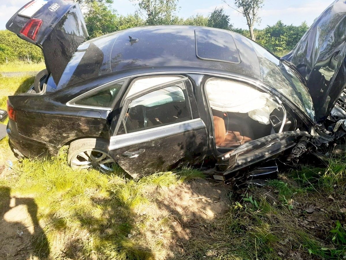 audi zderzenie zgorzelec