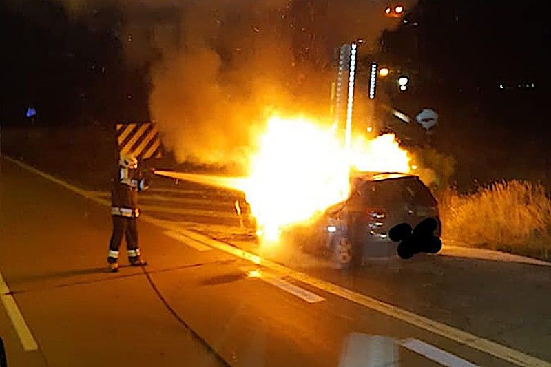 pożar auto a4