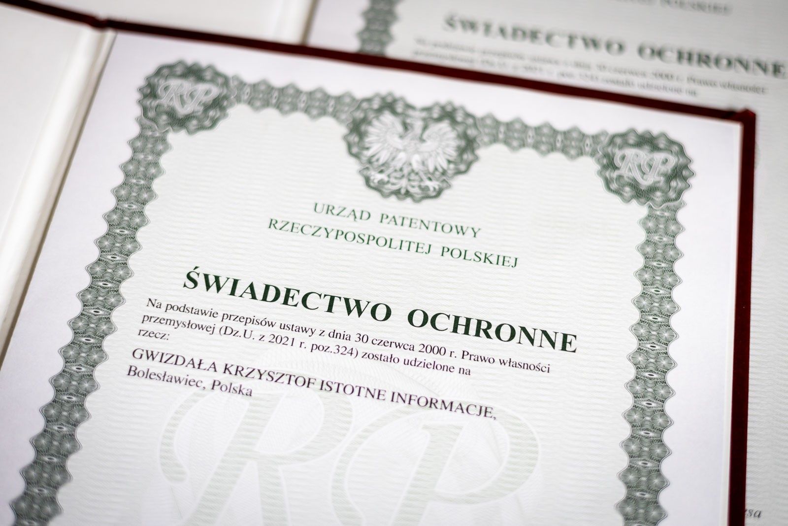 świadectwo ochronne