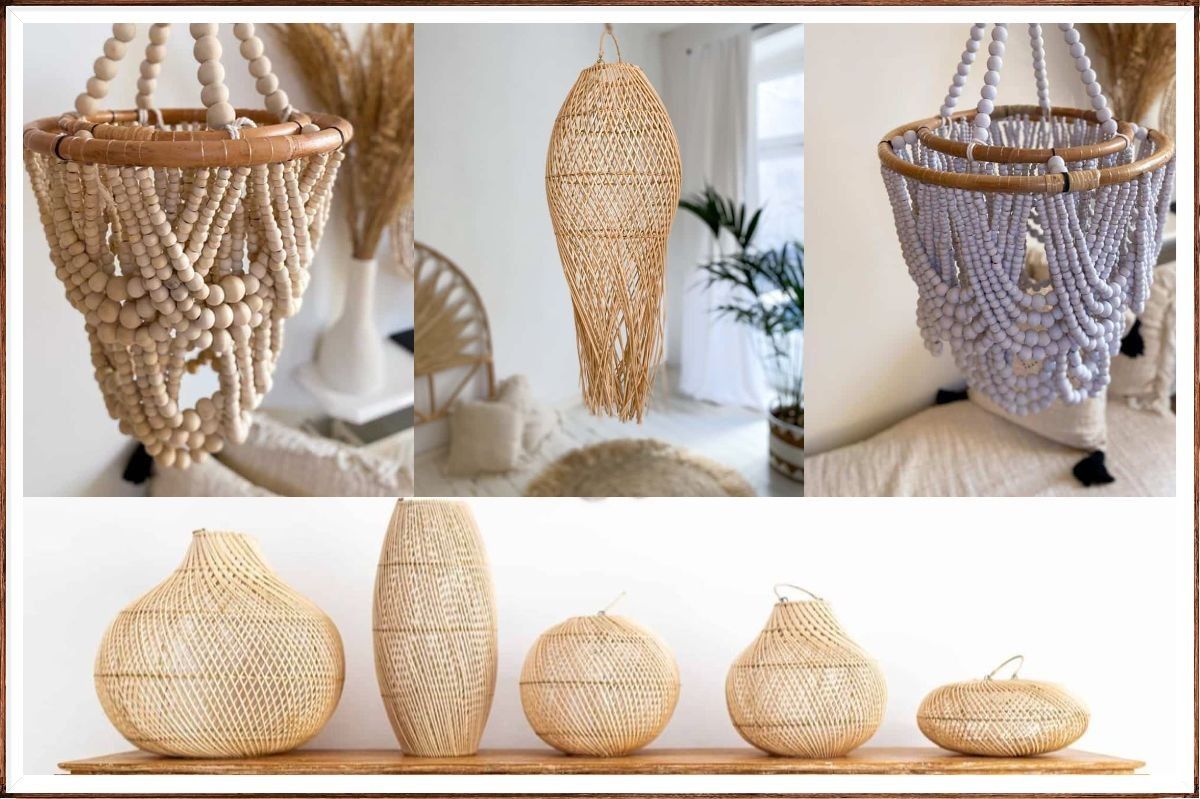 Żyrandol rattan