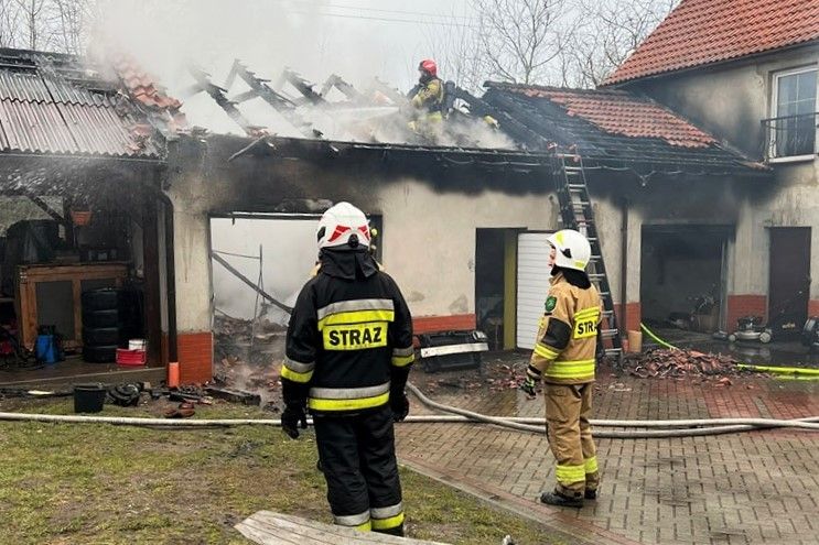 pożar garaż