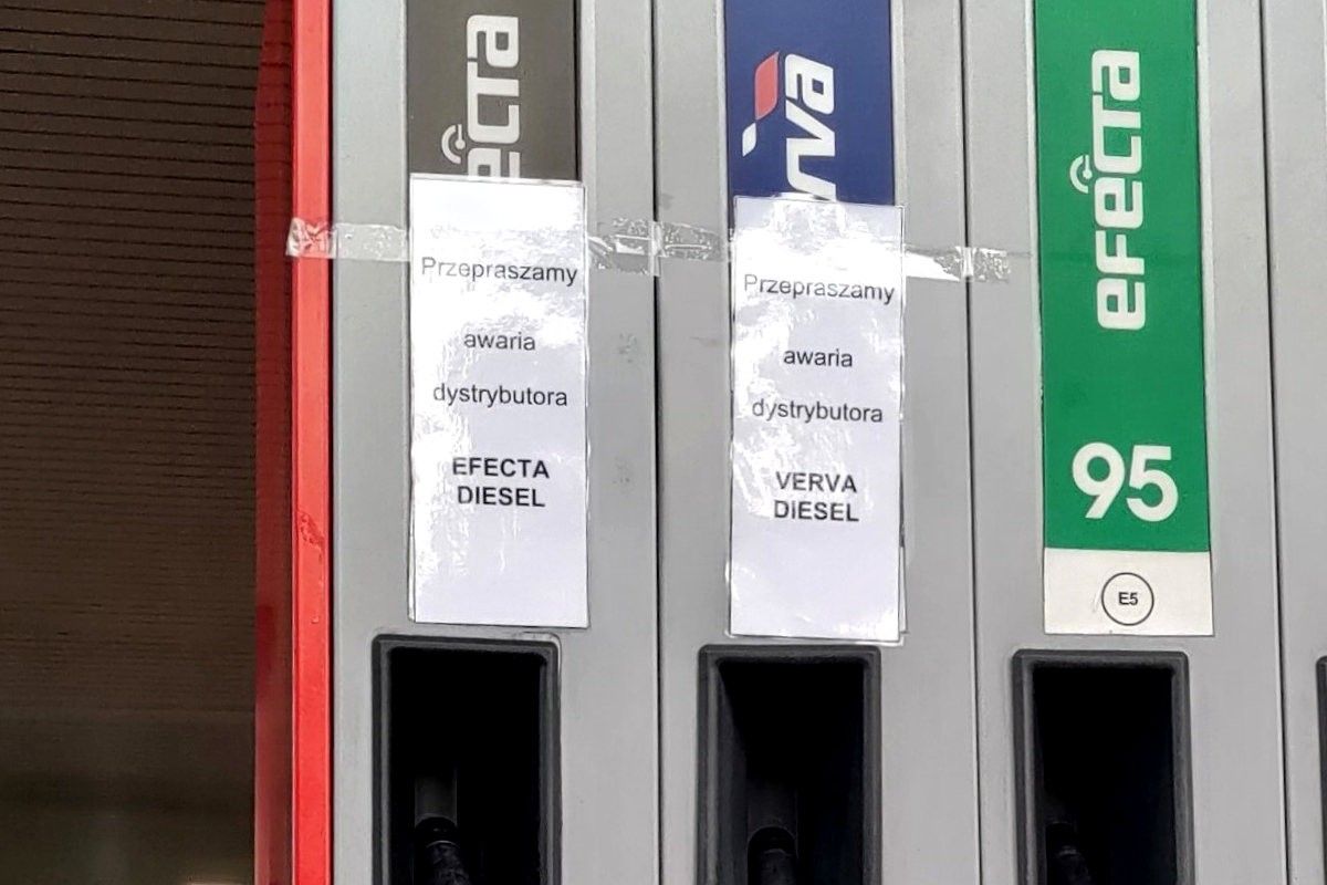 dystrybutor brak paliwa orlen