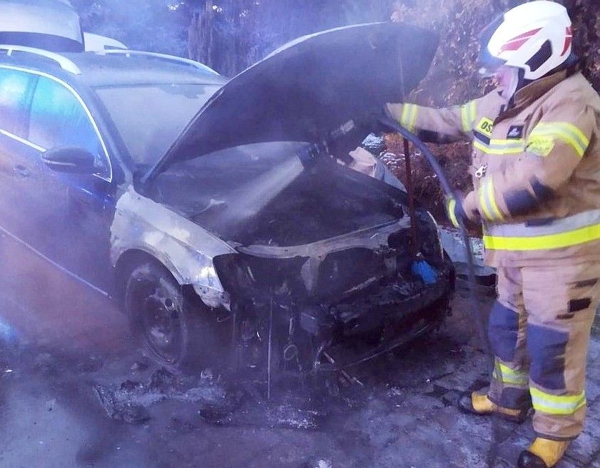 pożar auto tomaszów