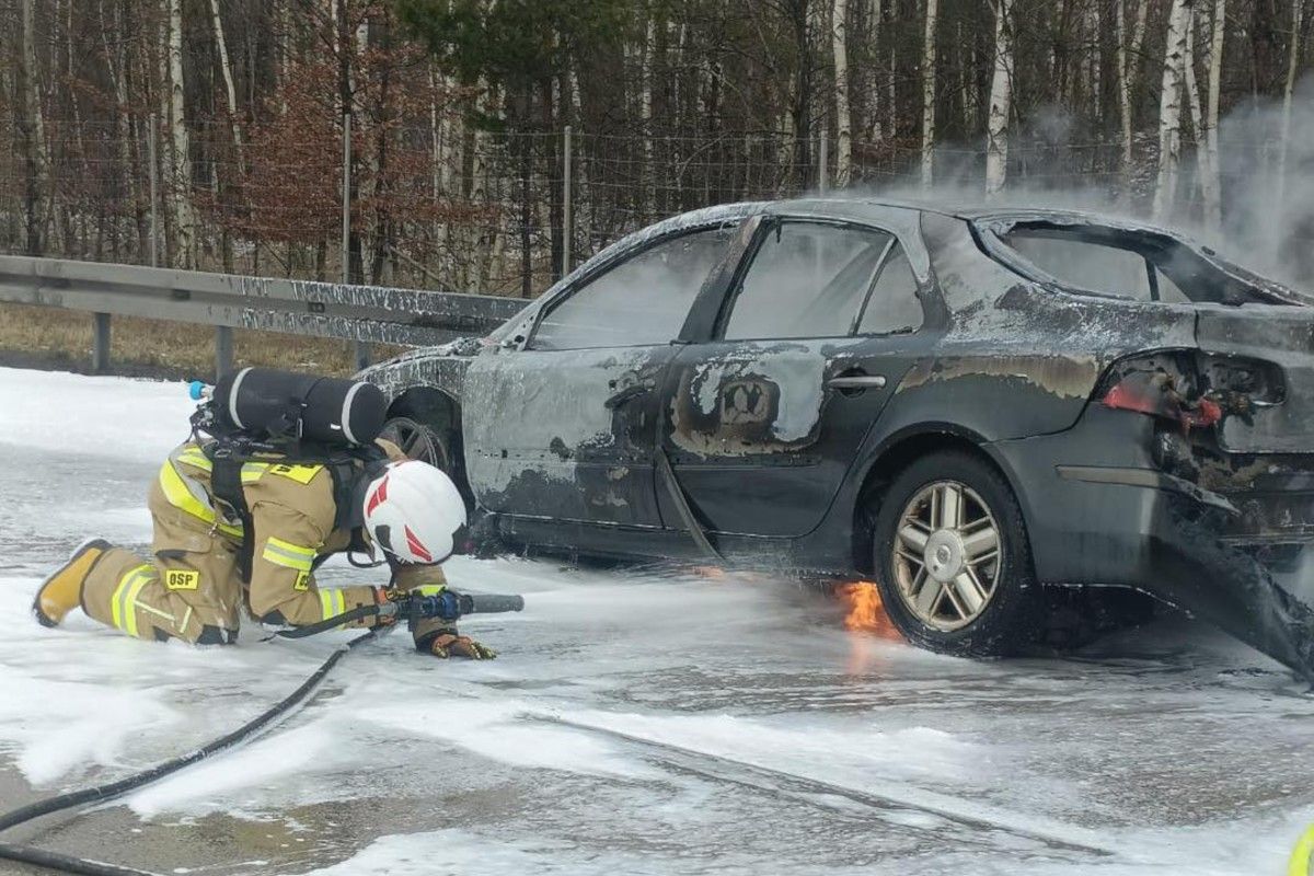 pożar auto a4