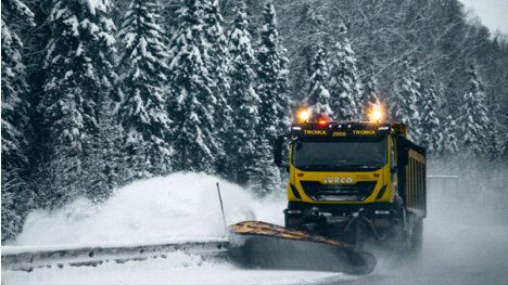 Iveco snowplow in winter