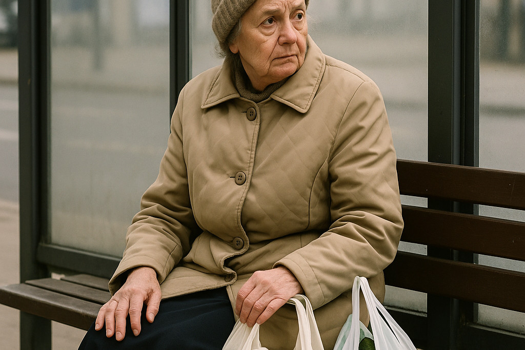 kobieta przystanek