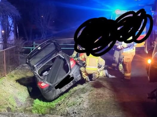 auto rów osła