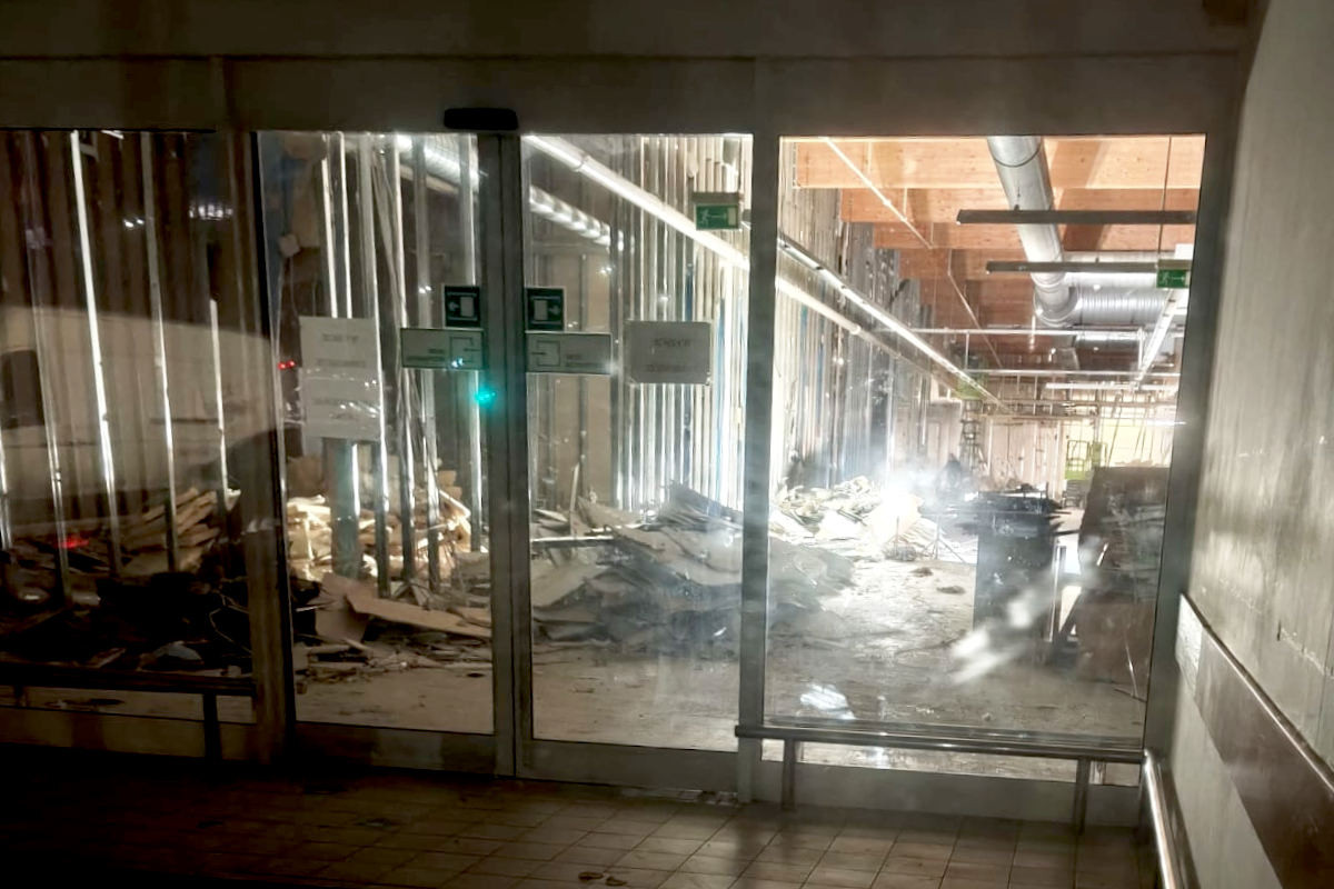 cleanup work at the Tesco building