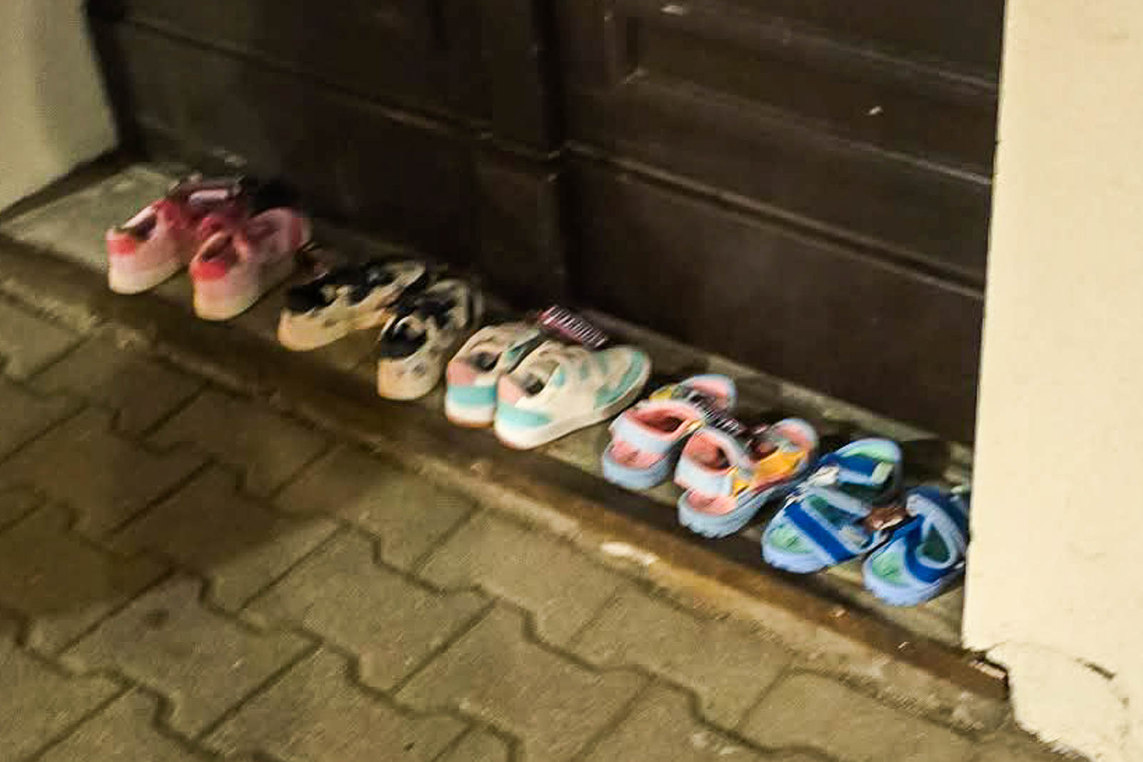 shoes, parish house, door
