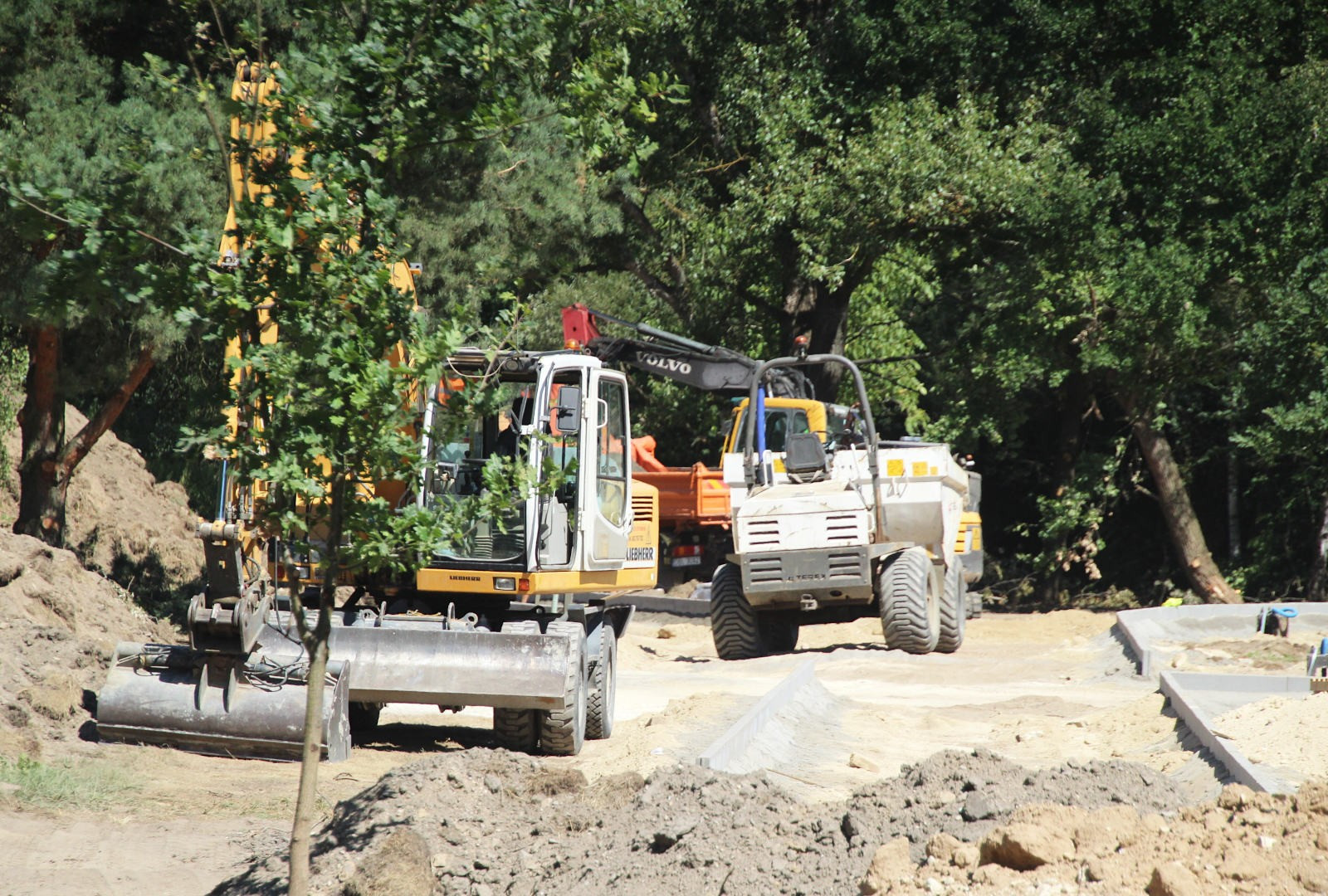 excavator construction site
