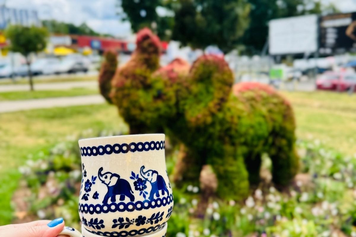 Lady Blue elephant ceramics