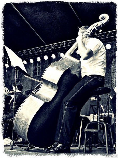 Na  kontrabasie cudnie 'wygrywał'