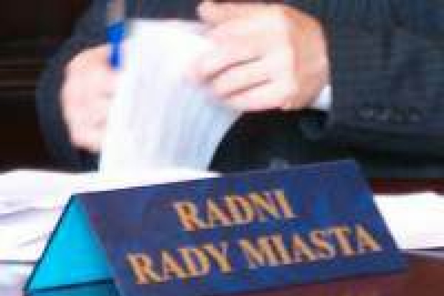rada miasta radny napis