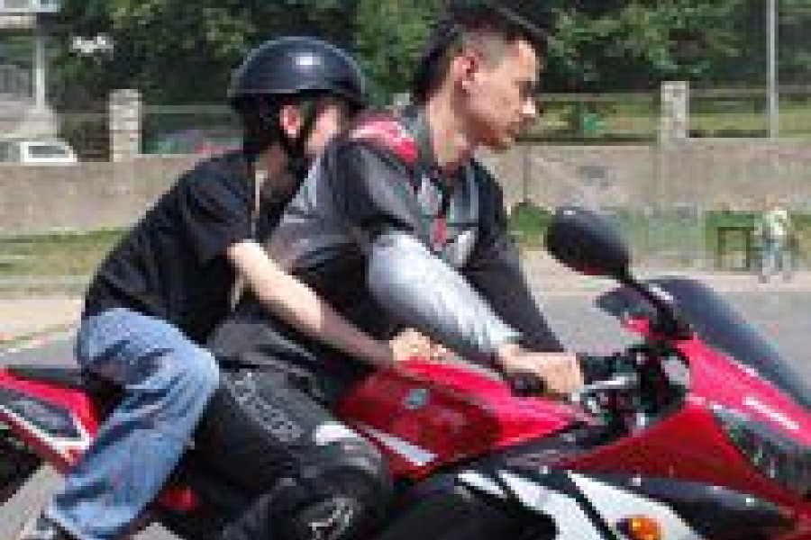 motocykl mężczyzna chłopiec