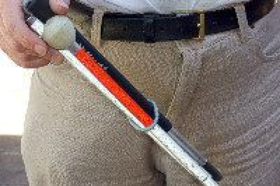 niewidomy biała laska