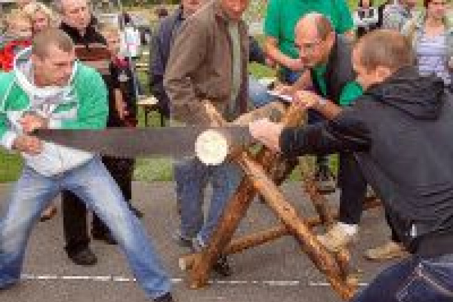 mężczyzna piła drewno