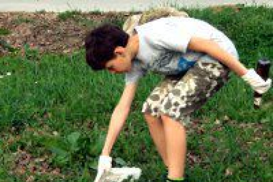 chłopak bks śmieć sprzątanie