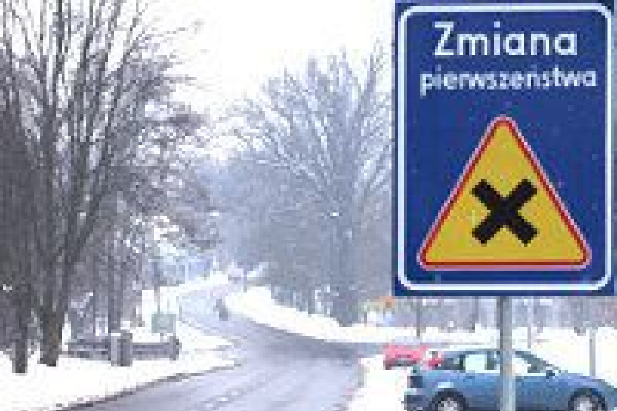 znak zmiana pierwszeństwa śluzowa