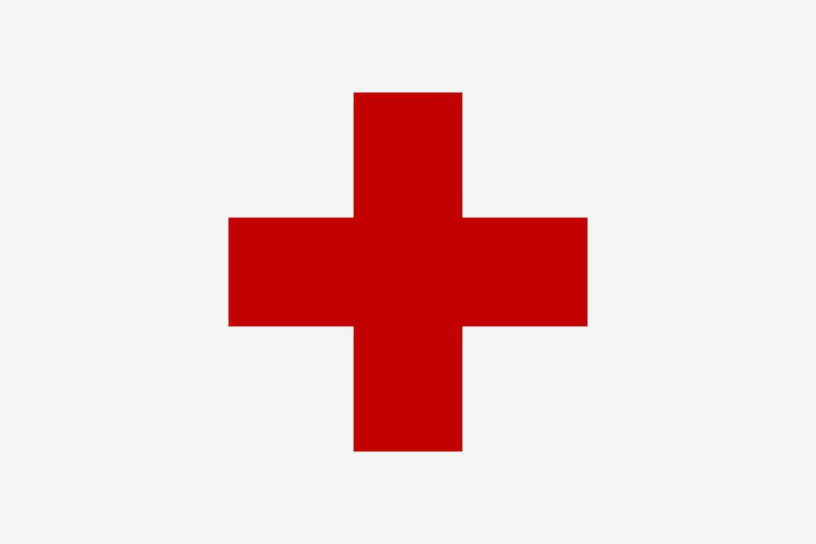 flaga czerwony krzyż