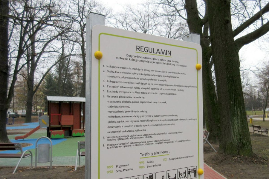 regulamin tablica park