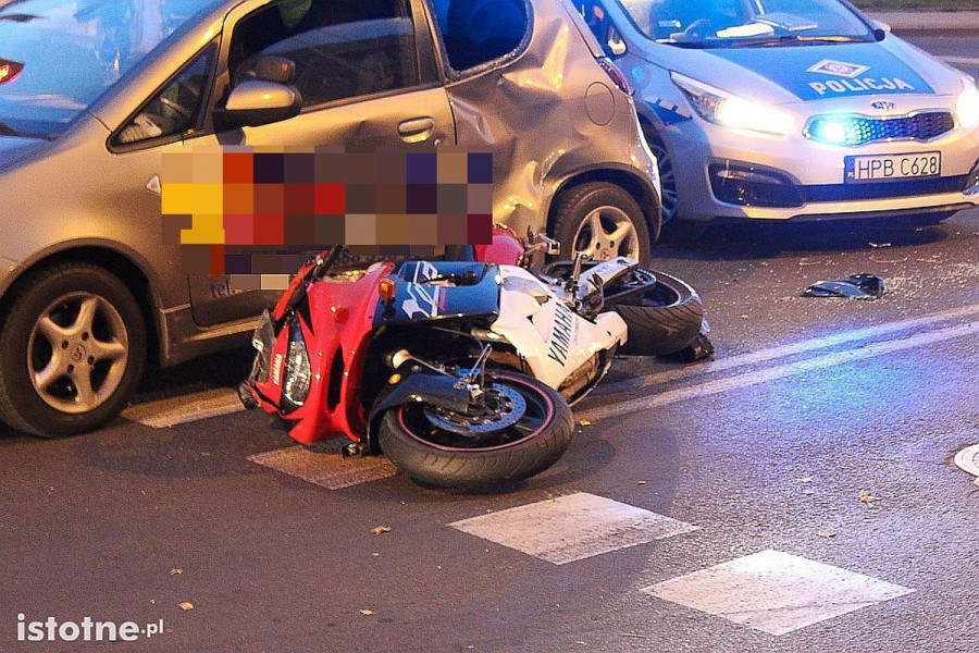 nauka jazdy  motocykl  wypadek