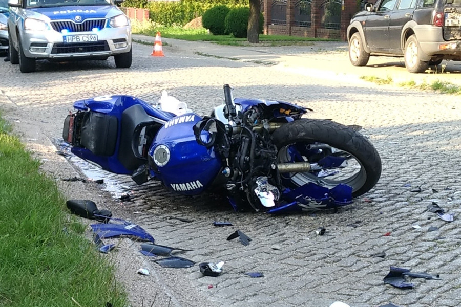 wypadek motocyklista bożejowice