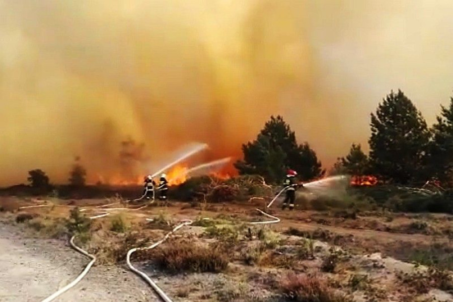 pożar strażak poligon