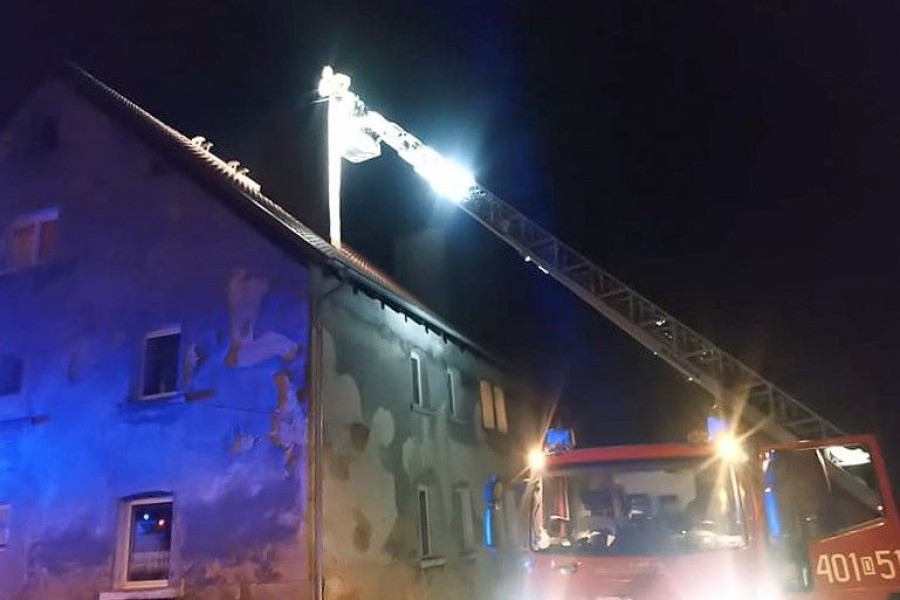 komin drabina straż