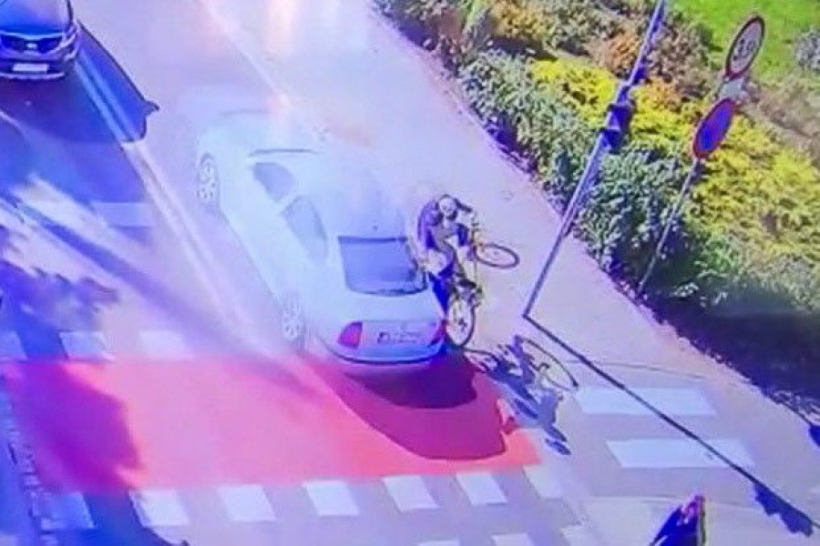 potrącenie rowerzysta