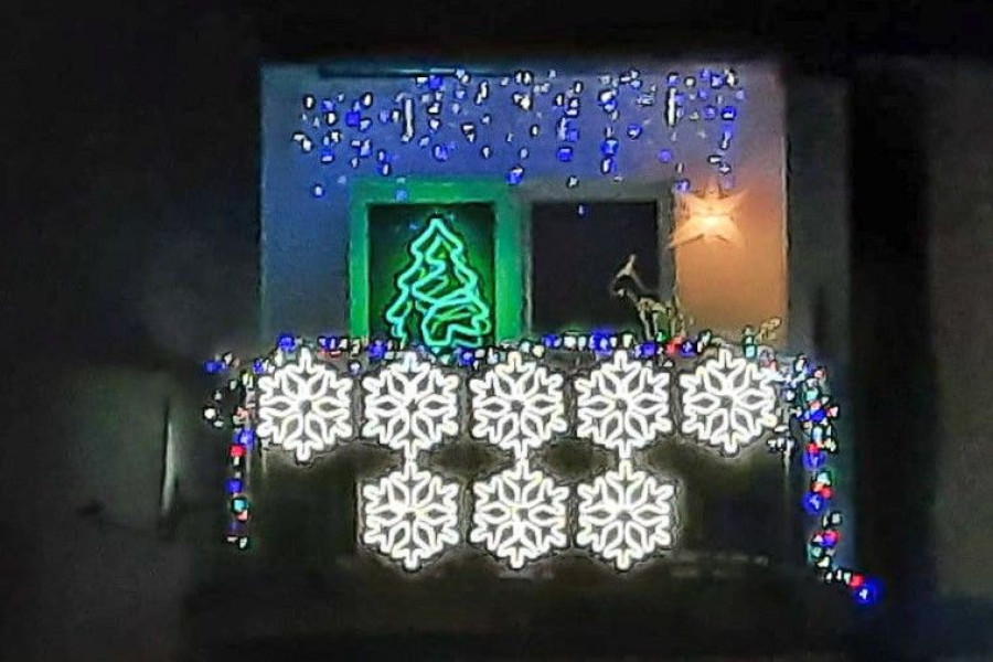 balkon gwizdki dekoracja święta