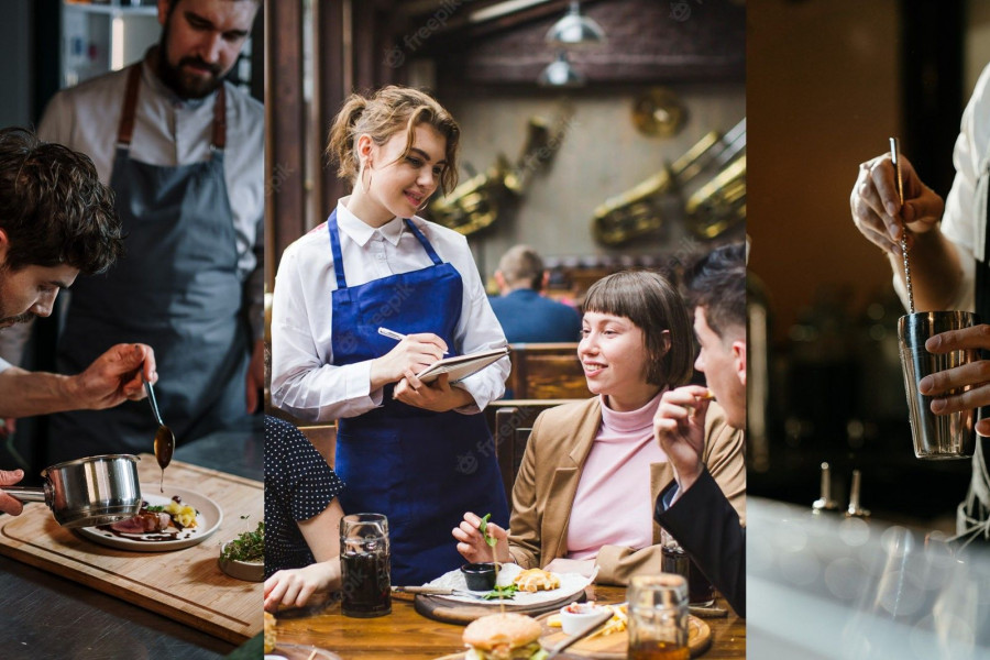 restauracja kelnerka ludzie