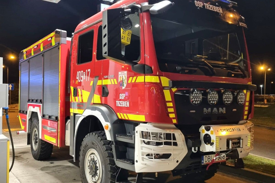 samochód gaśniczy man osp trzebień