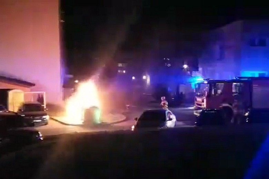 pożar śmietnik starzyńskiego sylwester