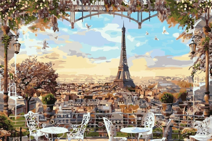 obraz malowanie wieża eiffla