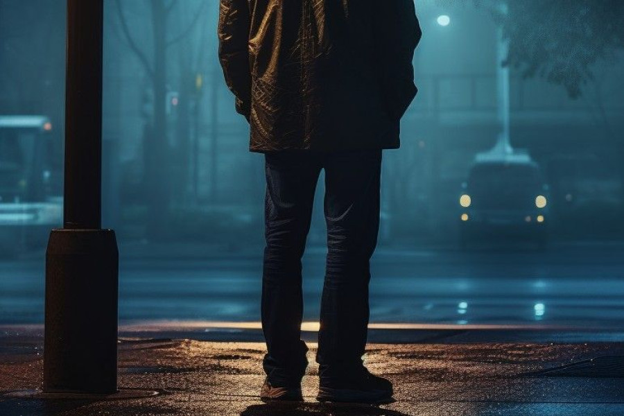 mężczyzna przystanek