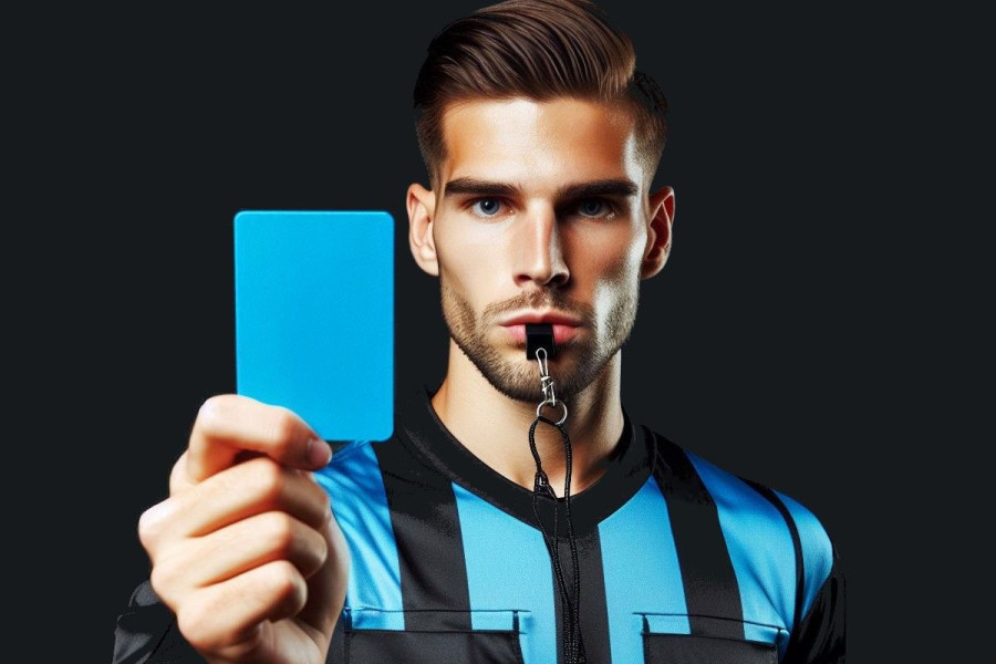 sędzia niebieska kartka