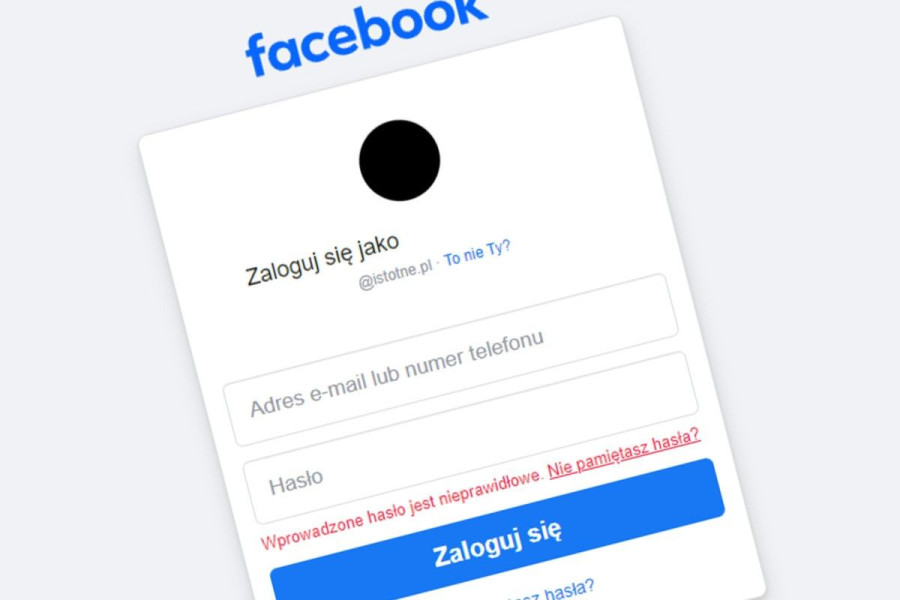 błąd facebook logowanie