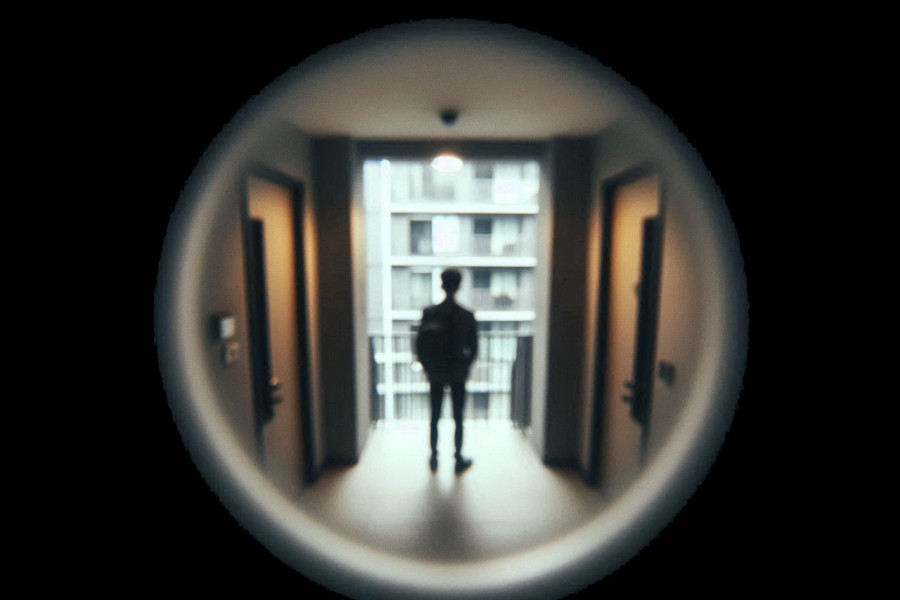 wizjer mężczyzna drzwi nieznajomy