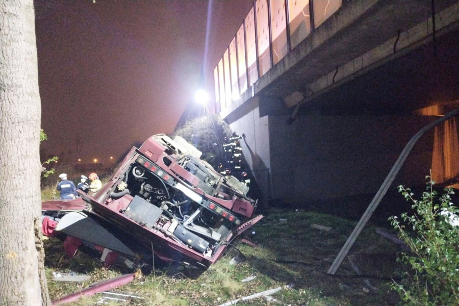 autobus a4 wiadukt wypadek