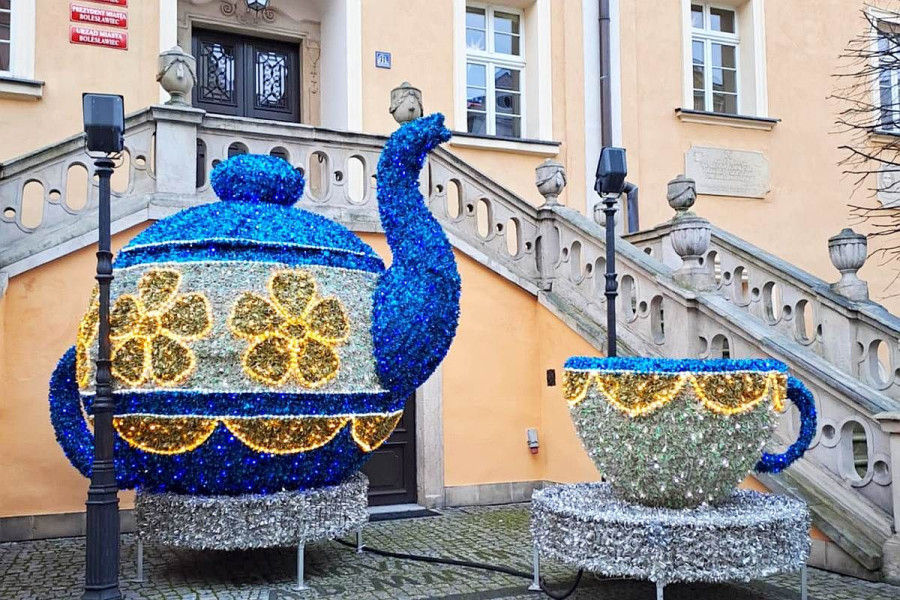 święta dekoracje imbryk filiżanka